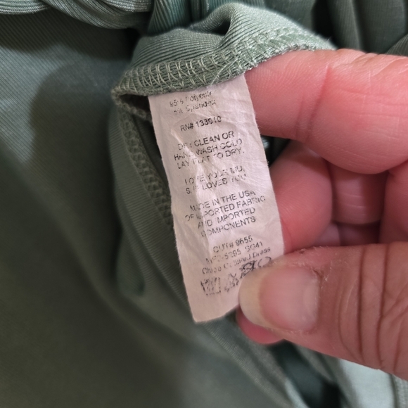 Show Me Your Mumu Chloe Collared Dress In Sage Green Medium Belted Surplice Neck - Picture 12 of 12